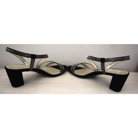 Naturalizer G8501F1001 Women Sz 8M Black Microfiber Vanessa2 Heeled Sandals - Picture 9 of 11